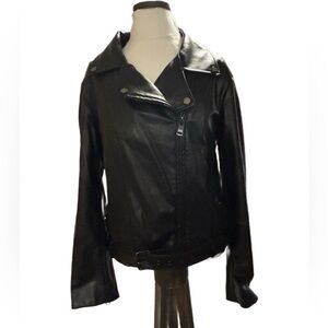 Elodie Faux Leather Moto Edgy Jacket